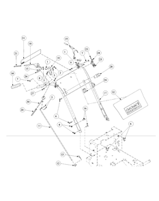 Handle Assembly Diagram and Parts List for GF1748 55AE234M150-WAM Cub Cadet Lawn Mower